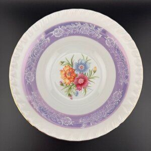 Vintage Japanese Soup Rice Bowl with Lusterware Purple Band and Gold Trim